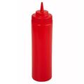 Winco 12 oz Red Wide Mouth Squeeze Bottle PSW-12R
